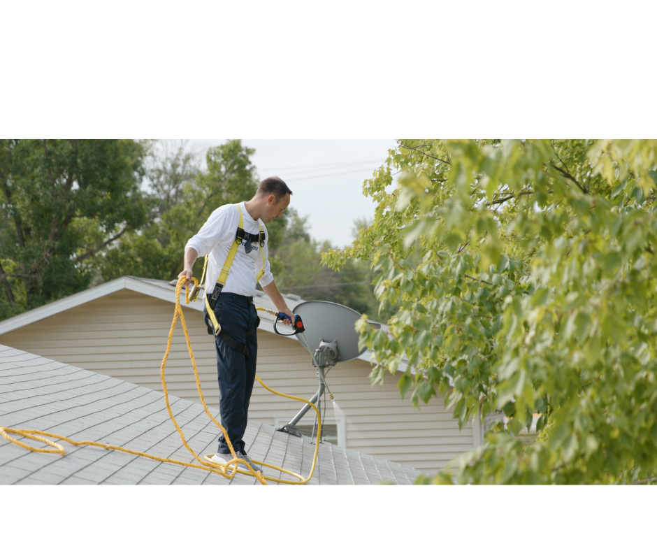 Apex Roof Solutions technician working on a residential roof